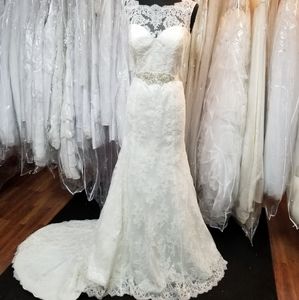 Fit and Flare French Lace Wedding Dress